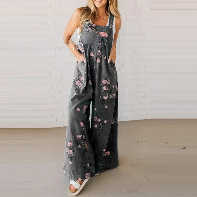 Women's Casual Jumpsuit With Floral Print