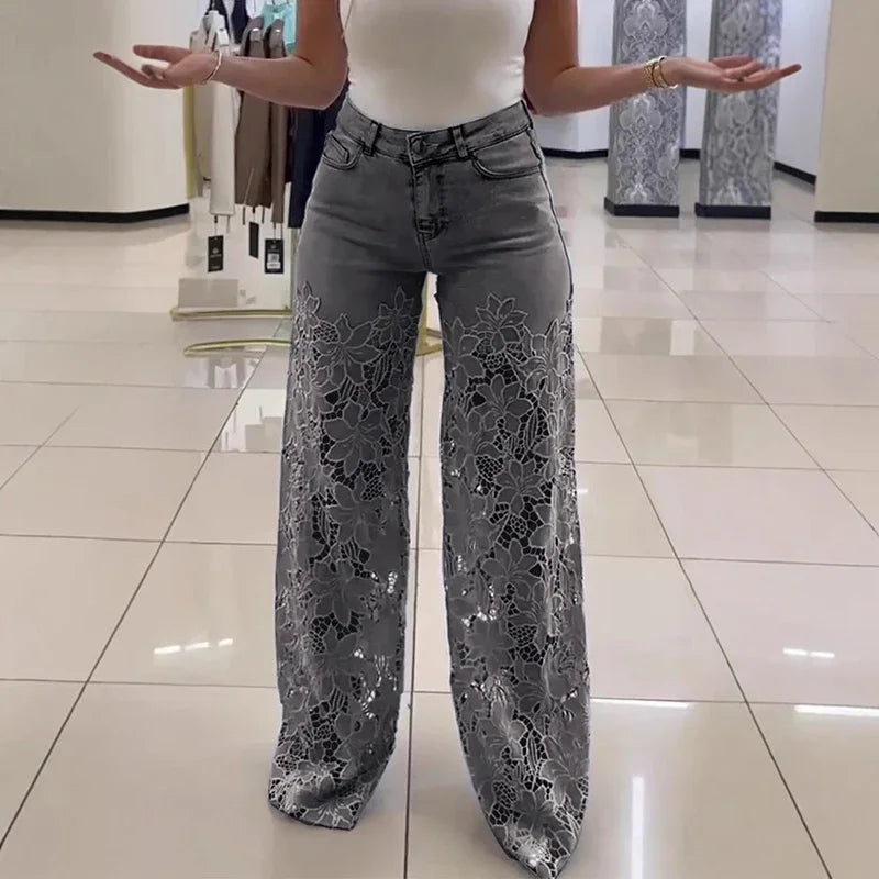 Women's Pants With Lace Detail