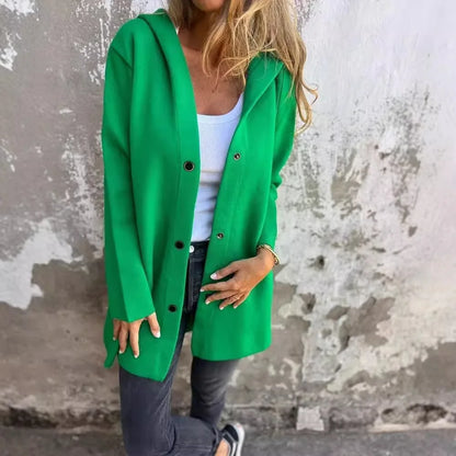 Women's Coat With Hood And Long Sleeves