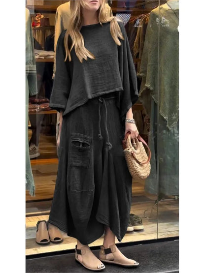Women's Vintage Loose Fitting Set