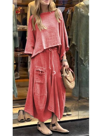 Women's Vintage Loose Fitting Set