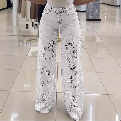 Women's Pants With Lace Detail