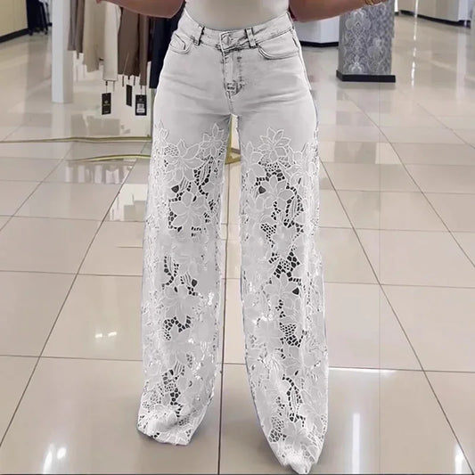 Women's Pants With Lace Detail