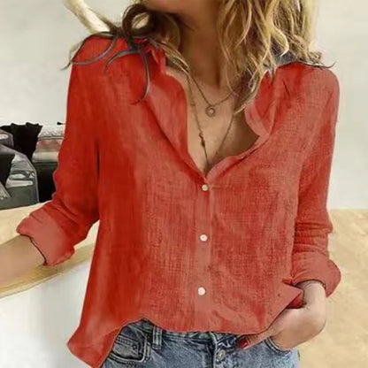 Women's Dress Shirt In Linen And Aotton