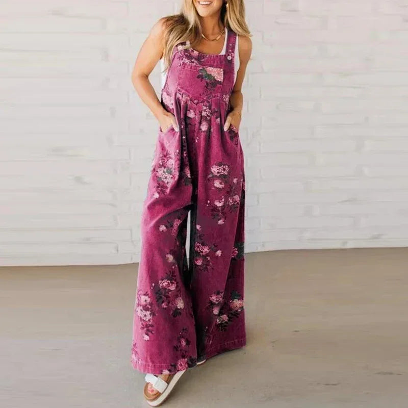 Women's Casual Jumpsuit With Floral Print