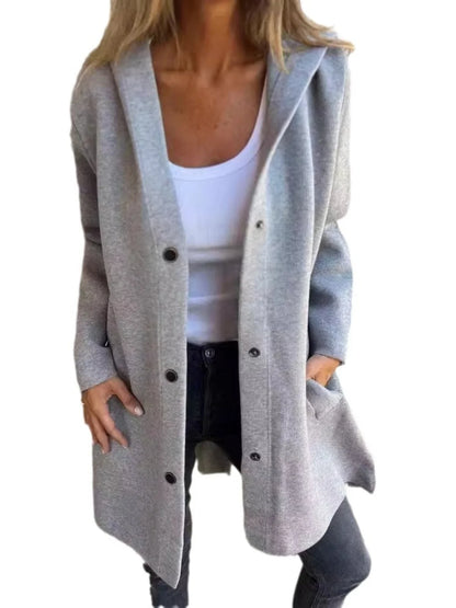 Women's Coat With Hood And Long Sleeves