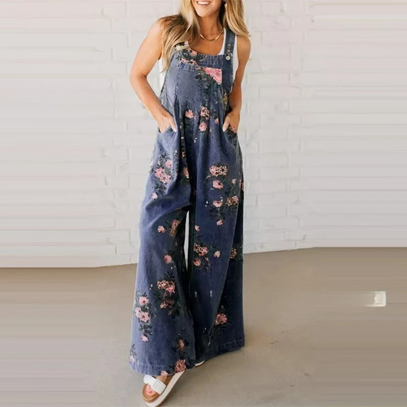 Women's Casual Jumpsuit With Floral Print