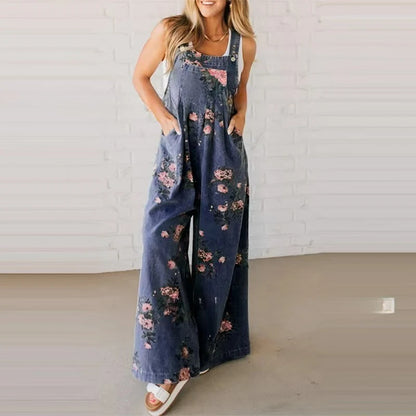 Women's Casual Jumpsuit With Floral Print