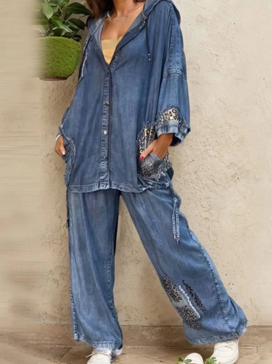 Women's Long Dress With Leopard Print Details