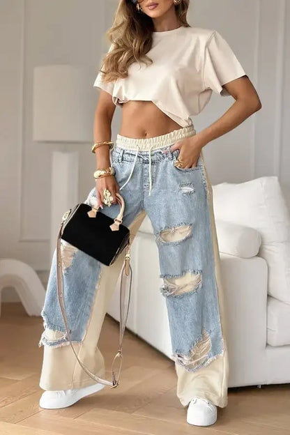 Women's Pants With Distressed Details