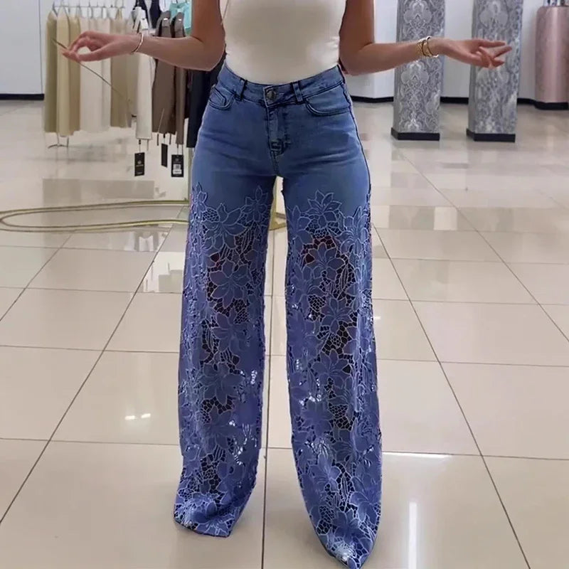 Women's Pants With Lace Detail