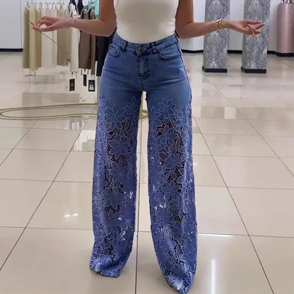 Women's Pants With Lace Detail