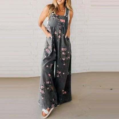 Women's Casual Jumpsuit With Floral Print