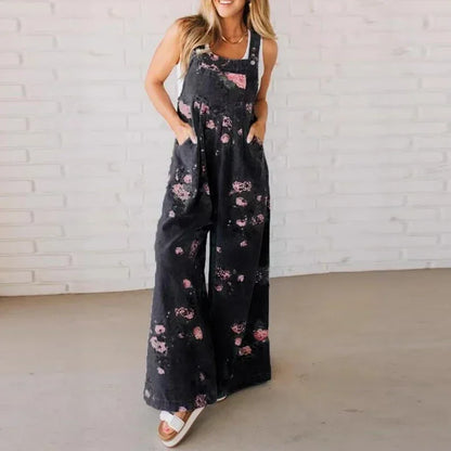 Women's Casual Jumpsuit With Floral Print