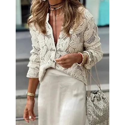 Women's Blouse With Openwork Lace