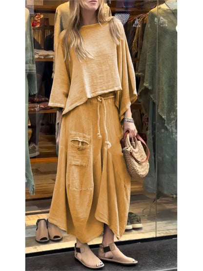 Women's Vintage Loose Fitting Set