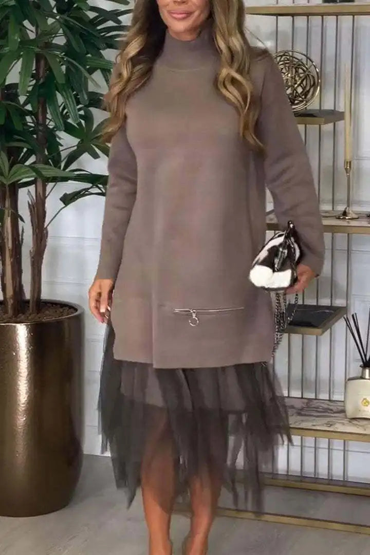 Women's Long-Sleeved Set With Tulle Details