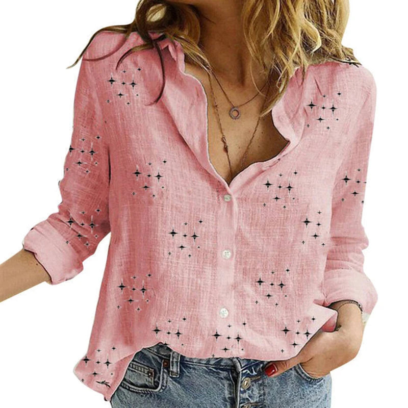 Women's Dress Shirt In Linen And Aotton