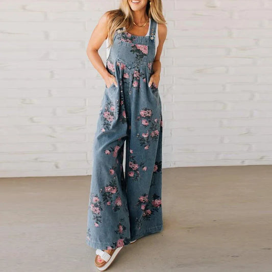 Women's Casual Jumpsuit With Floral Print