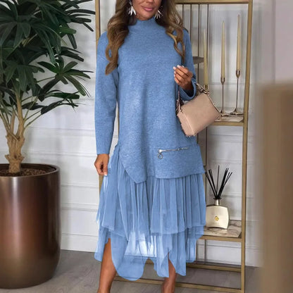 Women's Long-Sleeved Set With Tulle Details