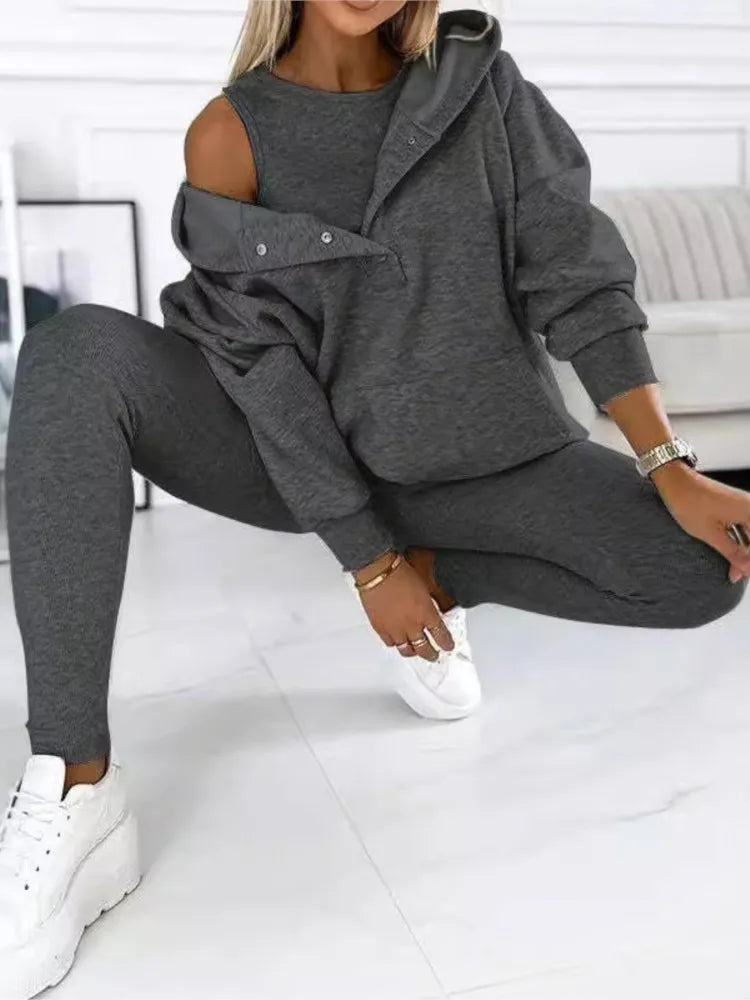Casual Three Piece Long Sleeved Set