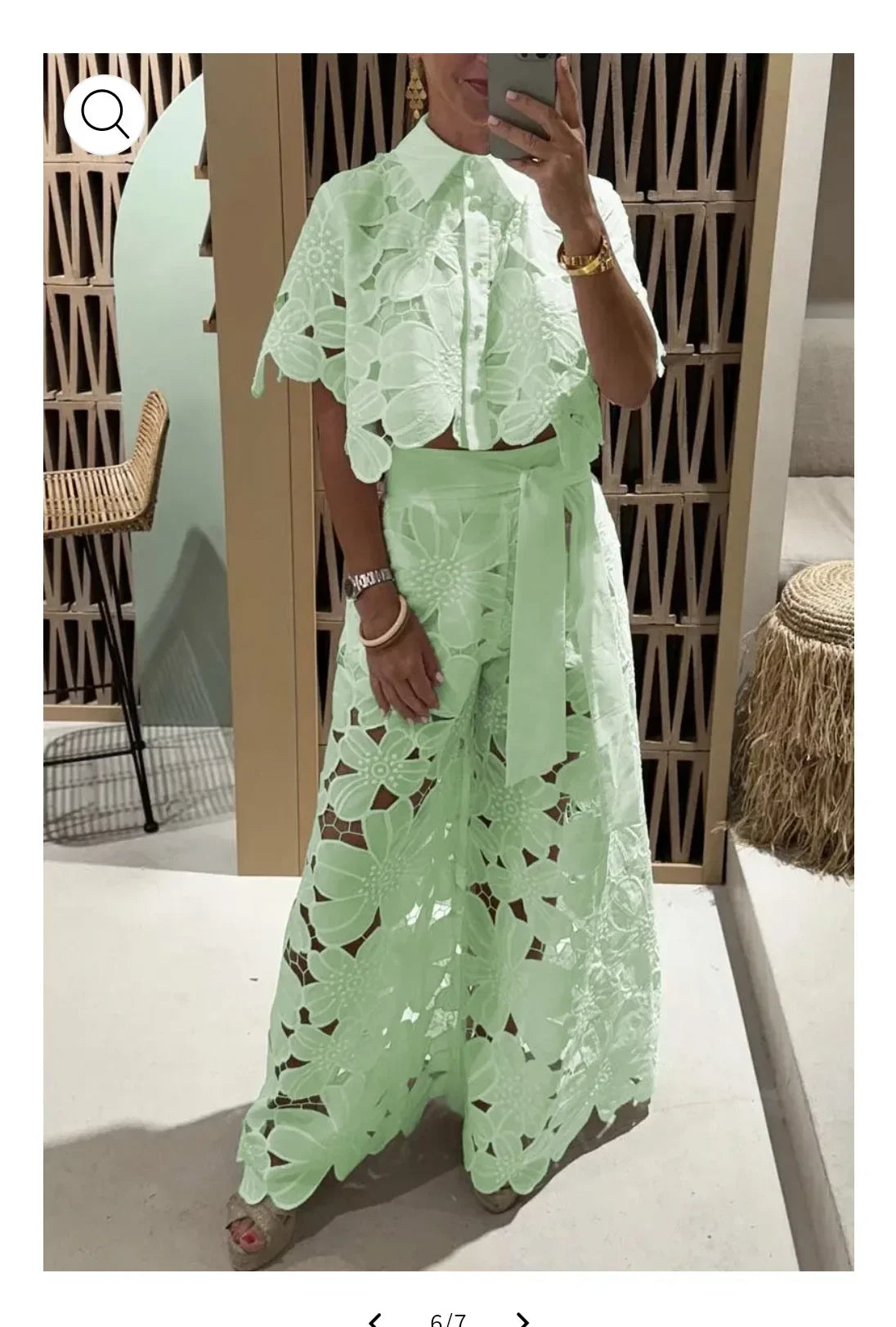 Women's Floral Slit Set