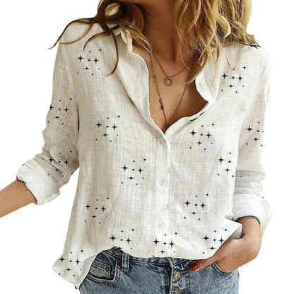 Women's Dress Shirt In Linen And Aotton